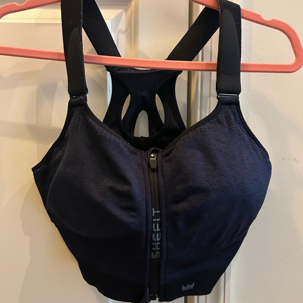 SHEFIT Low Impact Sports Bra, Size 2Luxe, Heathered Indigo